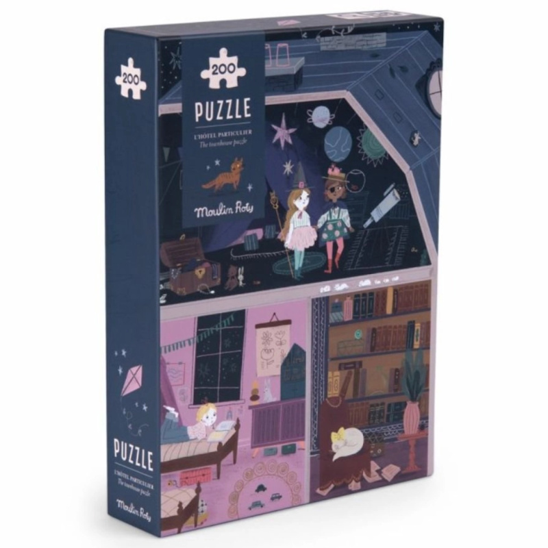 Puzzle s lupou Hotel 200 ks Moulin Roty