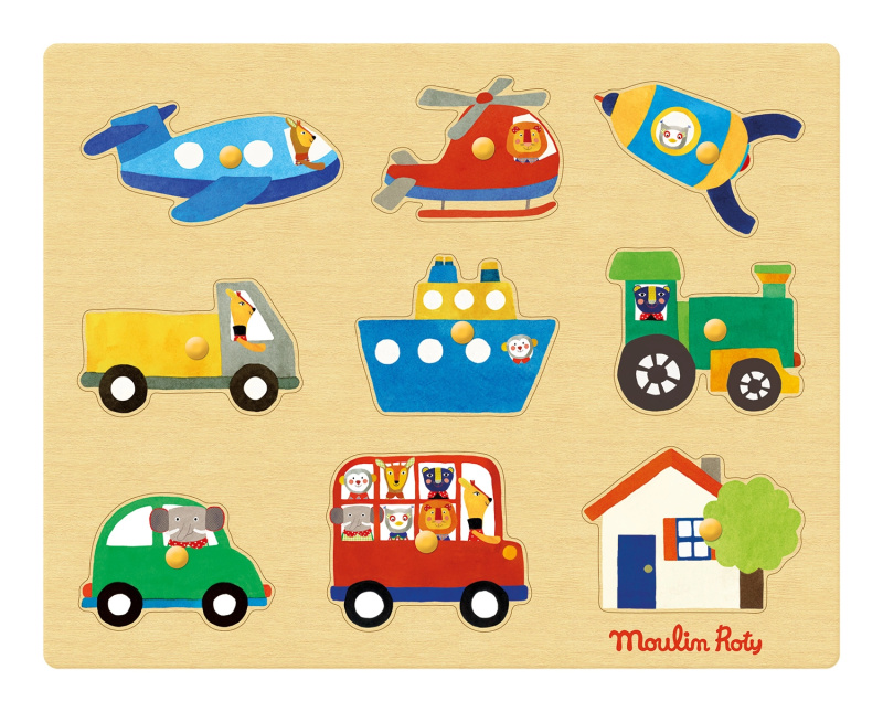 Vkládací puzzle Dopravní prostředky Moulin Roty