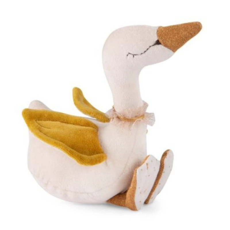 Plyšové chrastítko Zlatá labuť od Moulin Roty