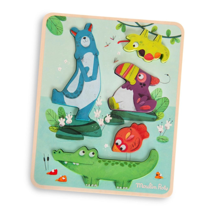 Senzorické vkládací puzzle Jungle - puzzle z kategorie Maxi dílky