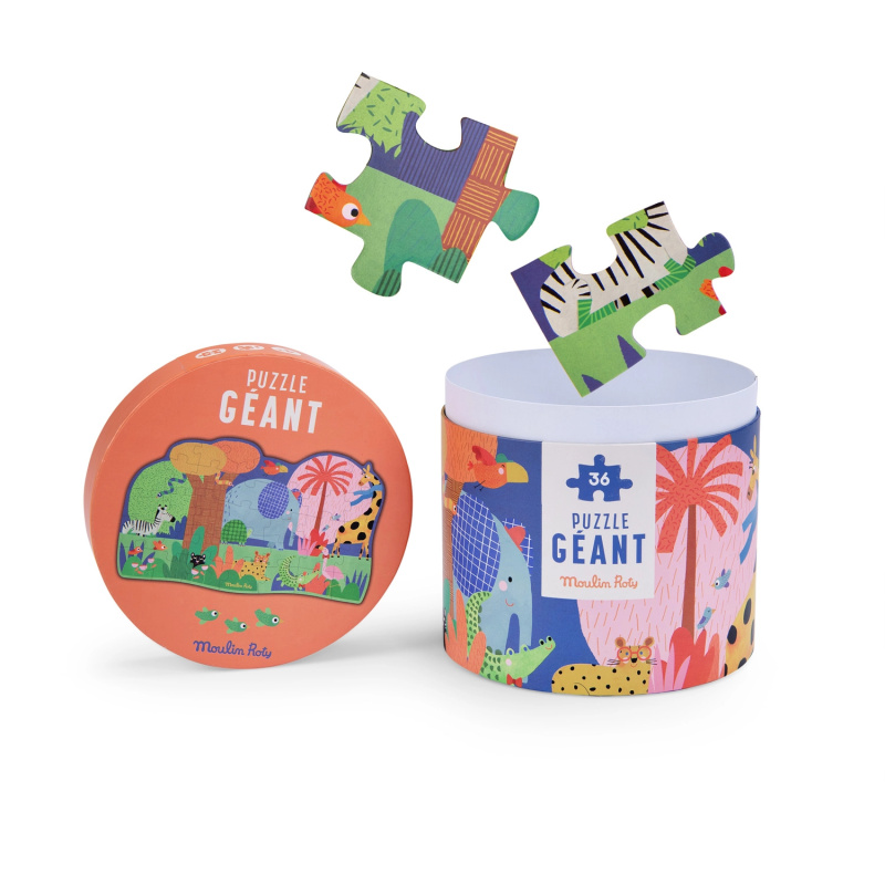 Moulin Roty obří puzzle Oáza zvířat - 36 dílků