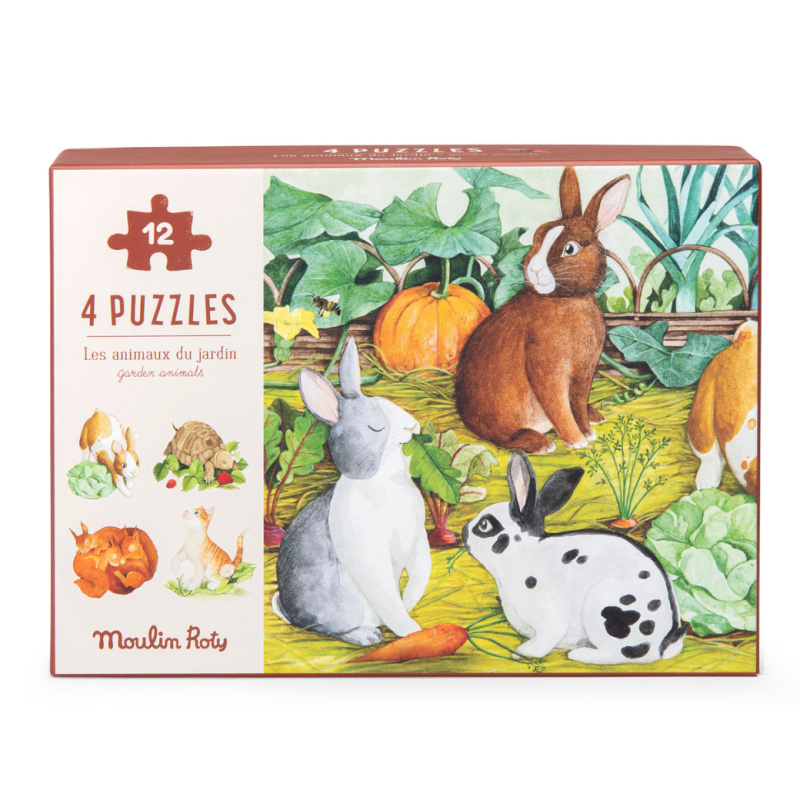 MOULIN ROTY Mini puzzle Zvířátka Le Jardin du Moulin - 12 pcs