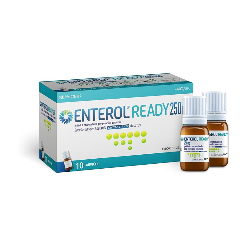 ENTEROL READY 250 mg prášek a rozpouštědlo pro perorální suspenzi 8 ml 10 kusů