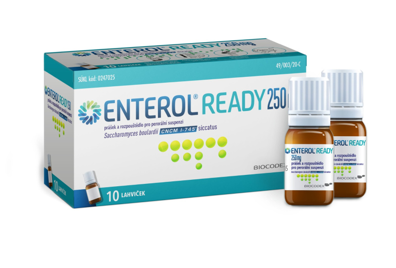 ENTEROL READY 250 mg prášek a rozpouštědlo pro perorální suspenzi 8 ml 10 kusů