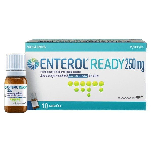 ENTEROL READY 250 mg prášek a rozpouštědlo pro perorální suspenzi 8 ml 10 kusů