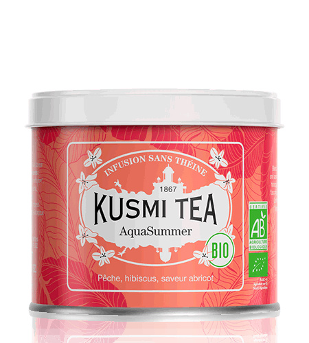 Kusmi Tea Sypaný ovocný čaj AquaSummer Bio, kovová dóza 100 g 21673A1070