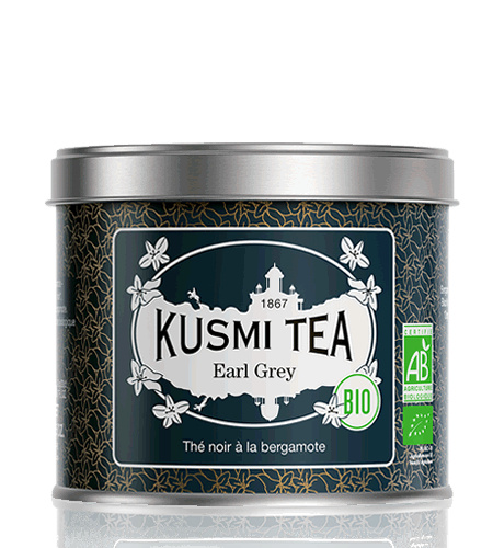 Kusmi Tea Sypaný černý čaj Earl Grey Bio, kovová dóza 100 g 21641A1070