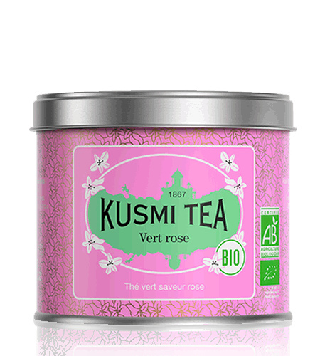 Kusmi Tea Sypaný zelený čaj Green Rose Bio, kovová dóza 100 g 21646A1070