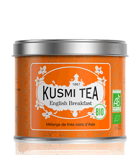 Kusmi Tea Sypaný černý čaj English Breakfast Bio, kovová dóza 100 g 21647A1070