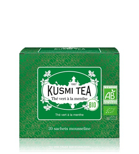 Kusmi Tea Porcovaný zelený čaj Spearmint green tea Bio, 20 sáčků 21651A1120
