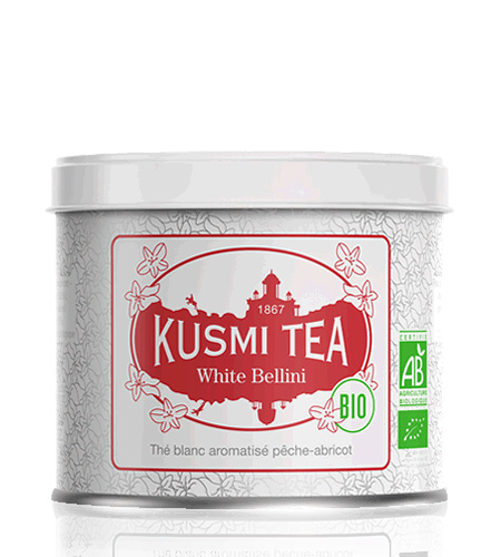 Kusmi Tea Sypaný bílý čaj White Bellini Bio, kovová dóza 90 g 21700A1070