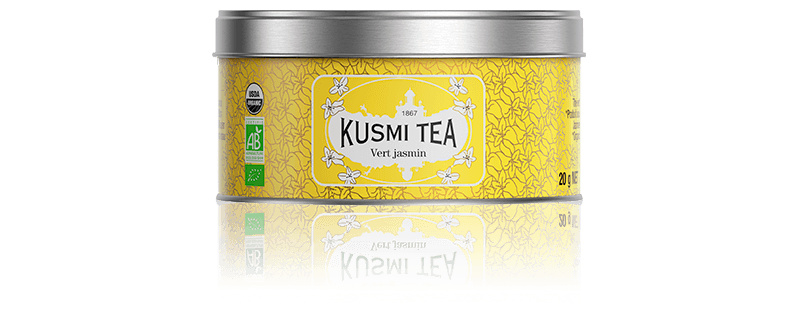 Kusmi Tea Sypaný zelený čaj Green Jasmine Bio, kovová dóza 20 g 21615A1030