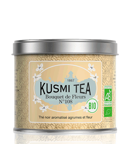 Kusmi Tea Sypaný černý čaj Bouquet of Flower N°108 Bio, kovová dóza 100 g 21671A1070