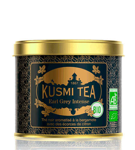 Kusmi Tea Sypaný černý čaj Earl Grey Intense Bio, kovová dóza 100 g 21703A1070