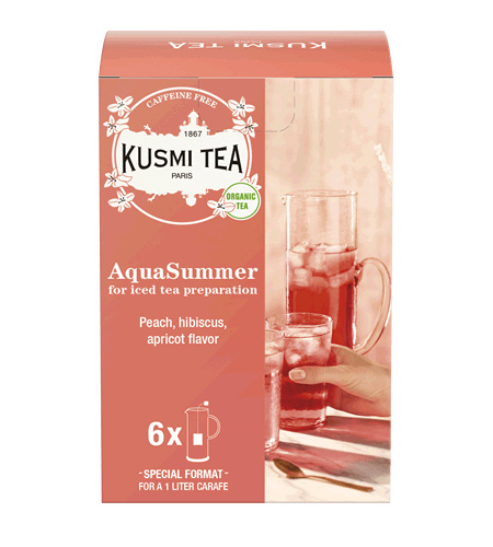 Kusmi Tea Porcovaný ovocný čaj AquaSummer Bio, 6 velkých sáčků 21673A1330