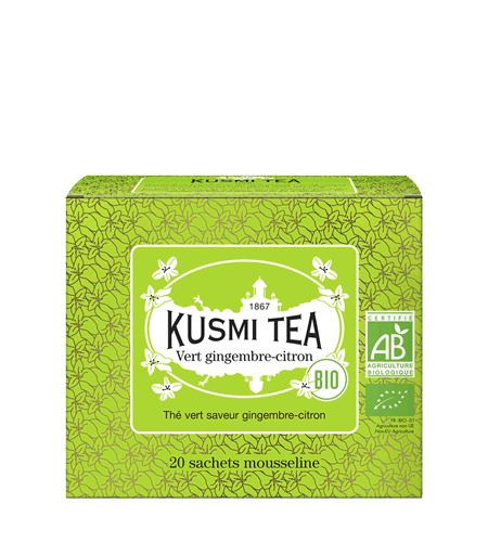 Kusmi Tea Porcovaný zelený čaj Green Ginger Lemon Bio, 20 sáčků 21645A1120