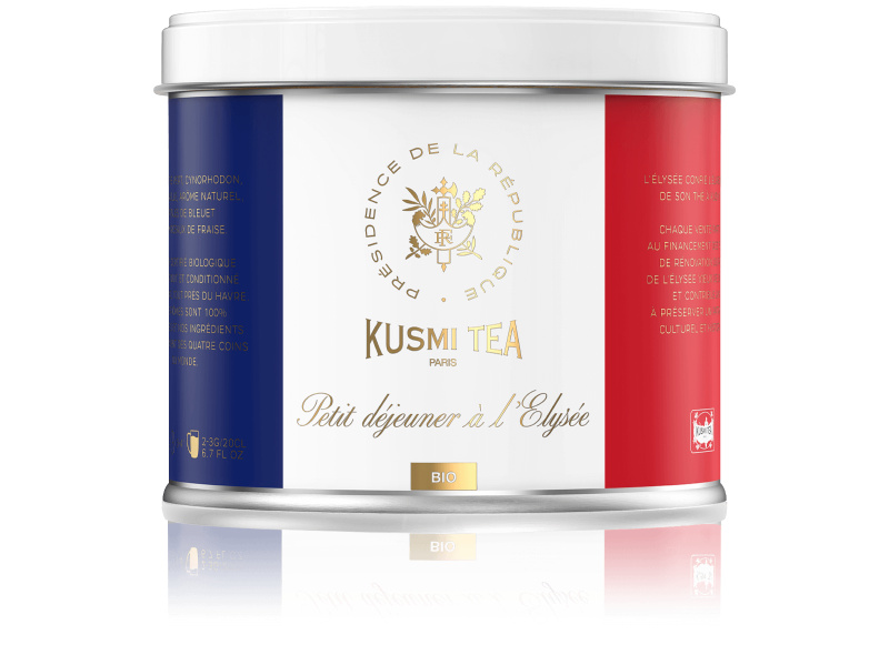 Kusmi Tea Sypaný zelený čaj Petit déjeuner a l'Elysée Bio, kovová dóza 100 g 21691A1070