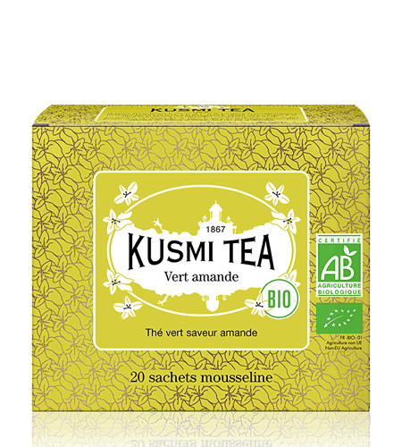 Kusmi Tea Porcovaný zelený čaj Green Almonnd Bio, 20 sáčků 21056A1120