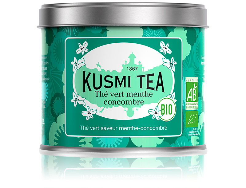 Kusmi Tea Sypaný zelený čaj s okurkou a mátou Bio, kovová dóza 100 g 21105A1070
