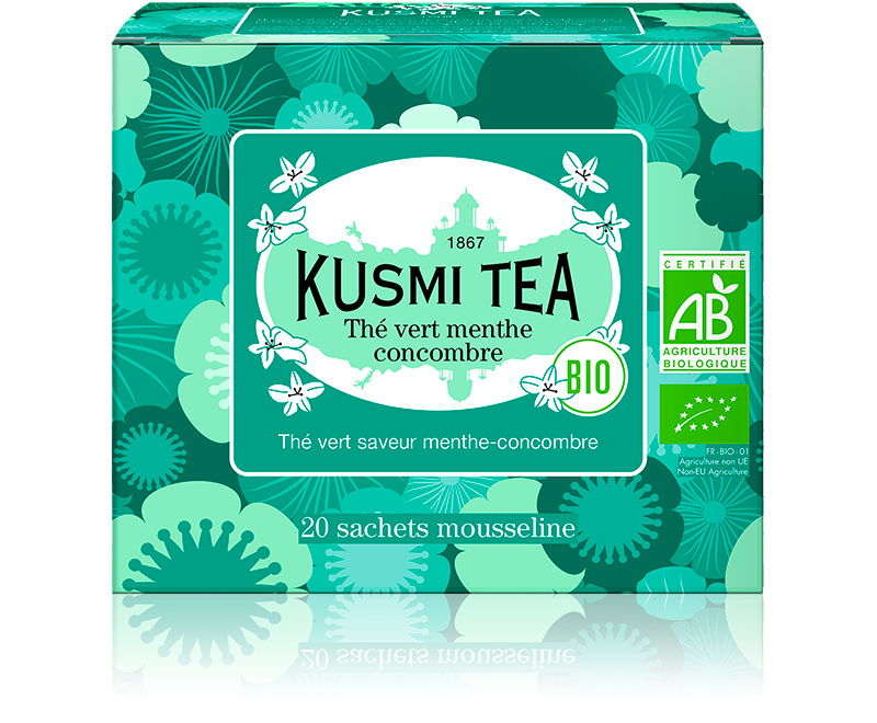 Kusmi Tea Porcovaný zelený čaj s okurkou a mátou Bio, 20 sáčků 21105A1120