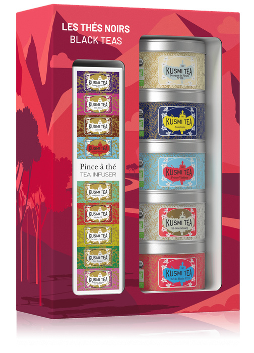 Kusmi Tea Dárkový set Black teas s čajovým sítkem 21186A1150