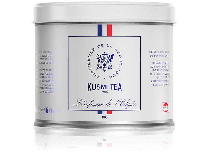 Kusmi Tea Sypaný ovocný čaj L'infusion de l'Élysée Bio, kovová dóza 90 g 21199A1070