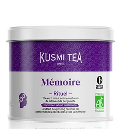 Kusmi Tea Sypaný zelený čaj s ženšenem pro lepší paměť Memory Ritual Bio, kovová dóza 100 g 21297A1070