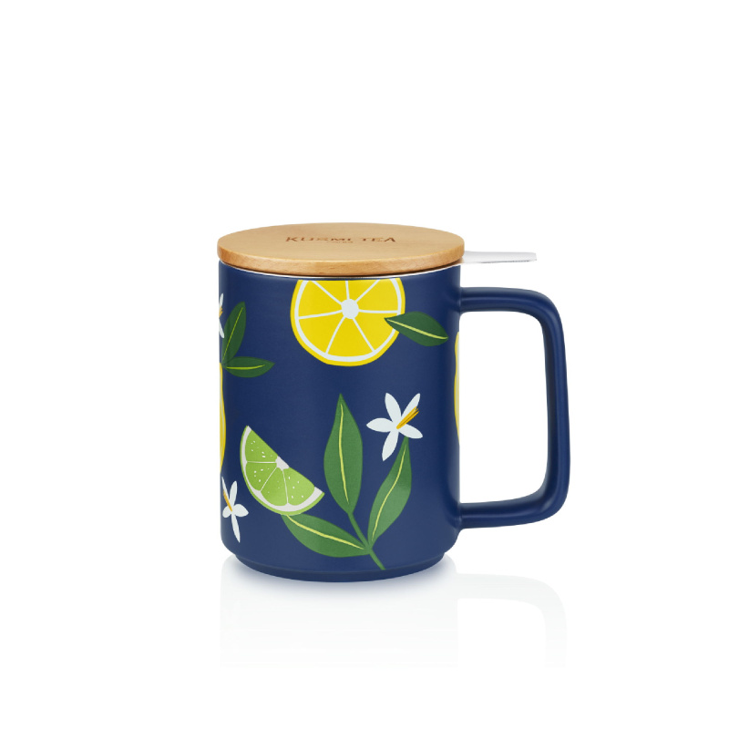 Kusmi Tea Hrnek na čaj s nerezovým sítkem, Anastasia, 0,48 l, modrá 5000001055