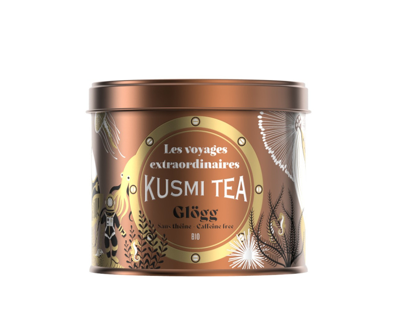 Kusmi Tea Sypaný ovocný vánoční čaj Glögg Bio, kovová dóza 125 g 21311A1070