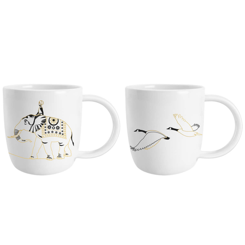 Kusmi Tea Dárkový vánoční set 2 hrnků 2025, motiv Cesta kolem světa za 80 dní 5000001118