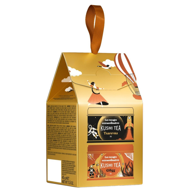 Kusmi Tea Vánoční dárkový set dvou čajových miniatur Glögg a Tsarevna 2025 21313A1430
