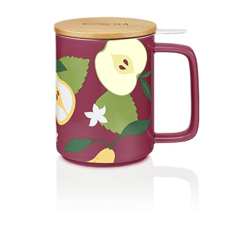 Kusmi Tea Hrnek na čaj s nerezovým sítkem, hruška, 0,48 l, fialová 5000001162