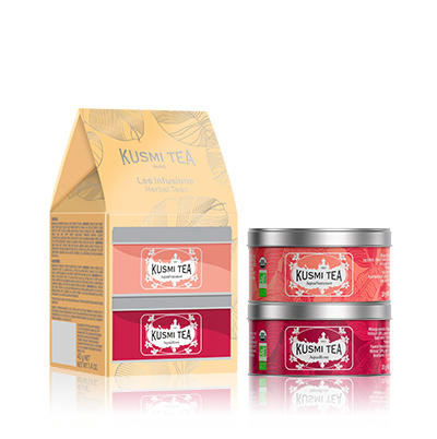 Kusmi Tea Sada dvou miniatur ovocných sypaných čajů AquaSummer & AquaRosa, 2x 20g 21325A1430