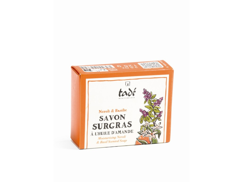 Přírodní mýdlo s mandlovým olejem a vůní neroli a bazalky 125 g