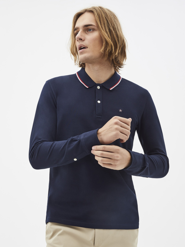 Pánské triko s dlouhým rukávem Celio Collar