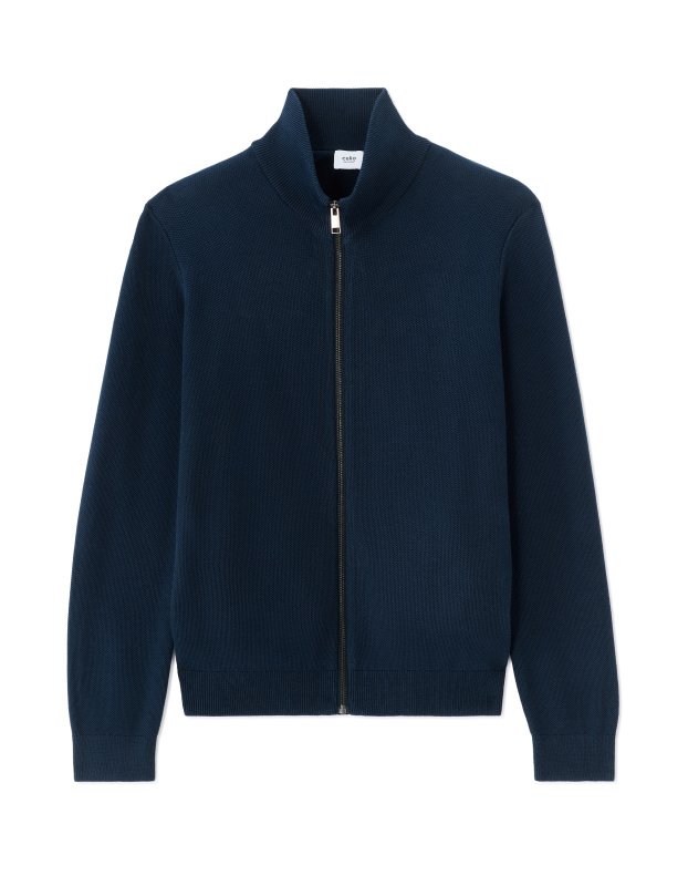 Tmavě modrý svetr na zip Celio