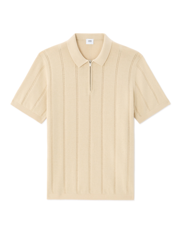 Pánské polo triko Celio Nedude v béžové barvě