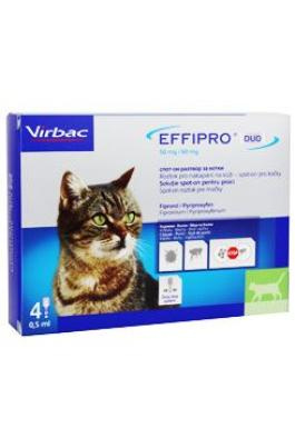 EFFIPRO DUO 50/60 mg spot-on pro kočky (1-6 kg) 0,5 ml 4 pipety