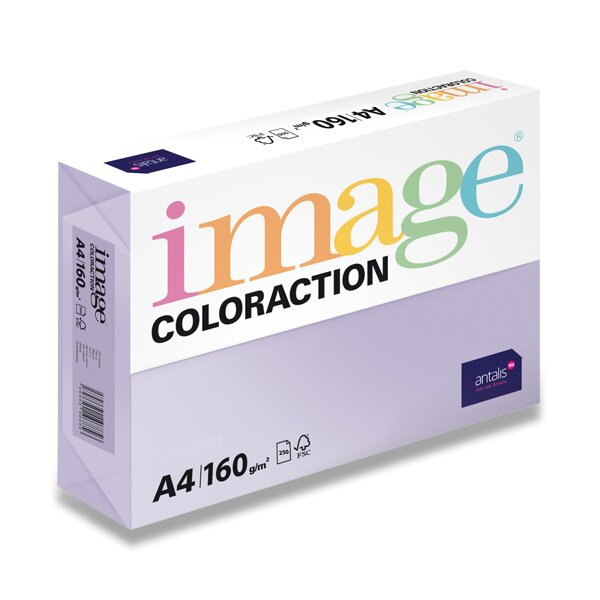 Barevný papír Image Coloraction, 160 g, 250 listů Pastelově fialová