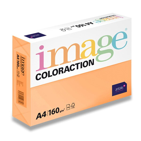 Barevný papír Image Coloraction, 160 g, 250 listů Sytá oranžová