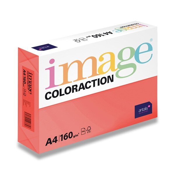 Barevný papír Image Coloraction, 160 g, 250 listů Jahodově červená