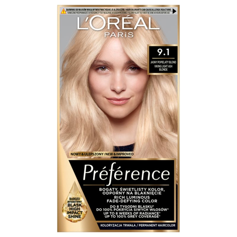 L’Oréal Paris Préférence barva na vlasy odstín 9.1 Viking Light Ash Blonde 1 ks
