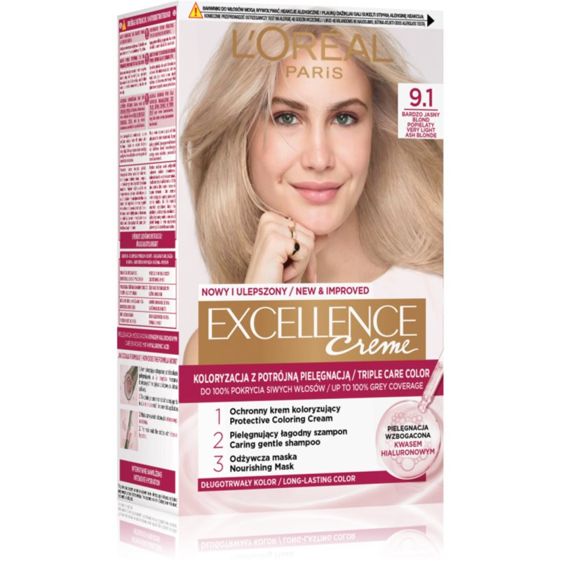 L’Oréal Paris Excellence Creme barva na vlasy odstín 9.1 1 ks