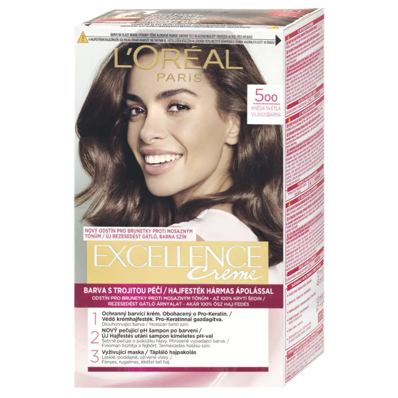 L’Oréal Paris Excellence Creme barva na vlasy odstín 500 Light Brown 1 ks
