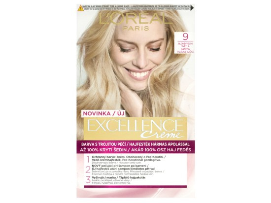 L’Oréal Paris Excellence Creme barva na vlasy odstín 9 Light Natural Blonde 1 ks