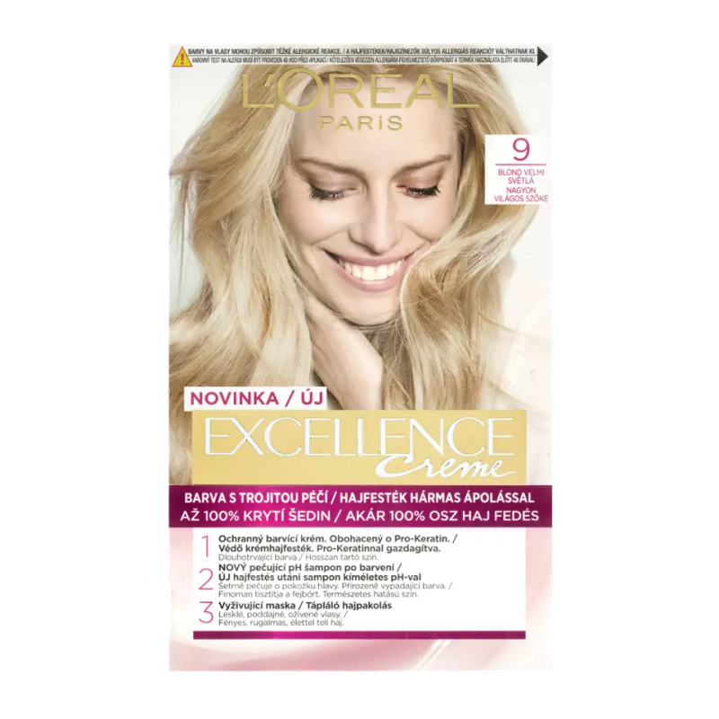 L’Oréal Paris Excellence Creme barva na vlasy odstín 9 Light Natural Blonde 1 ks