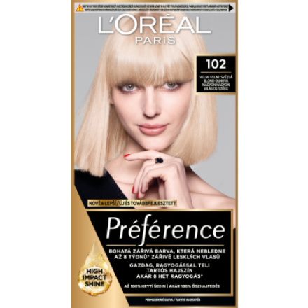 L’Oréal Paris Préférence barva na vlasy odstín 102 Extremely Light Iridescent Blond 1 ks