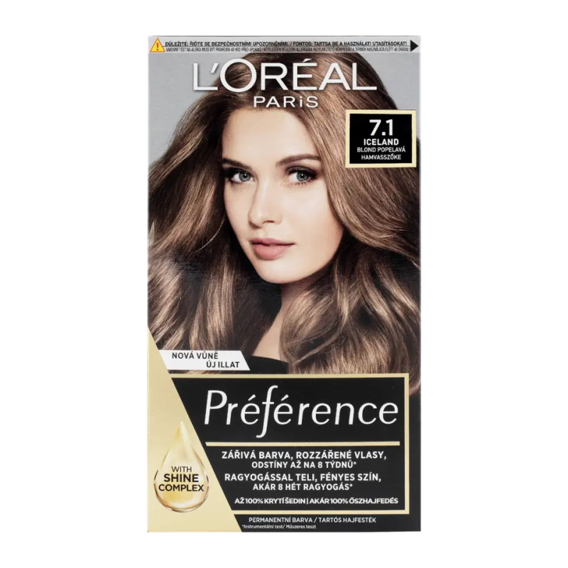 L’Oréal Paris Préférence barva na vlasy odstín 7.1 Ashy Blond