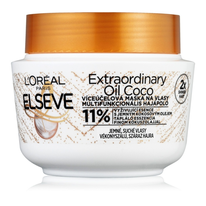 L’Oréal Paris Elseve Extraordinary Oil Coconut vyživující maska pro normální až suché vlasy s kokosovým olejem 300 ml