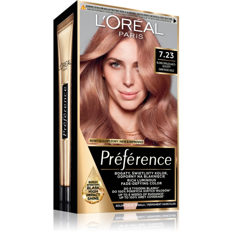 L’Oréal Paris Préférence barva na vlasy odstín 7.23 Dark Rose Gold 1 ks